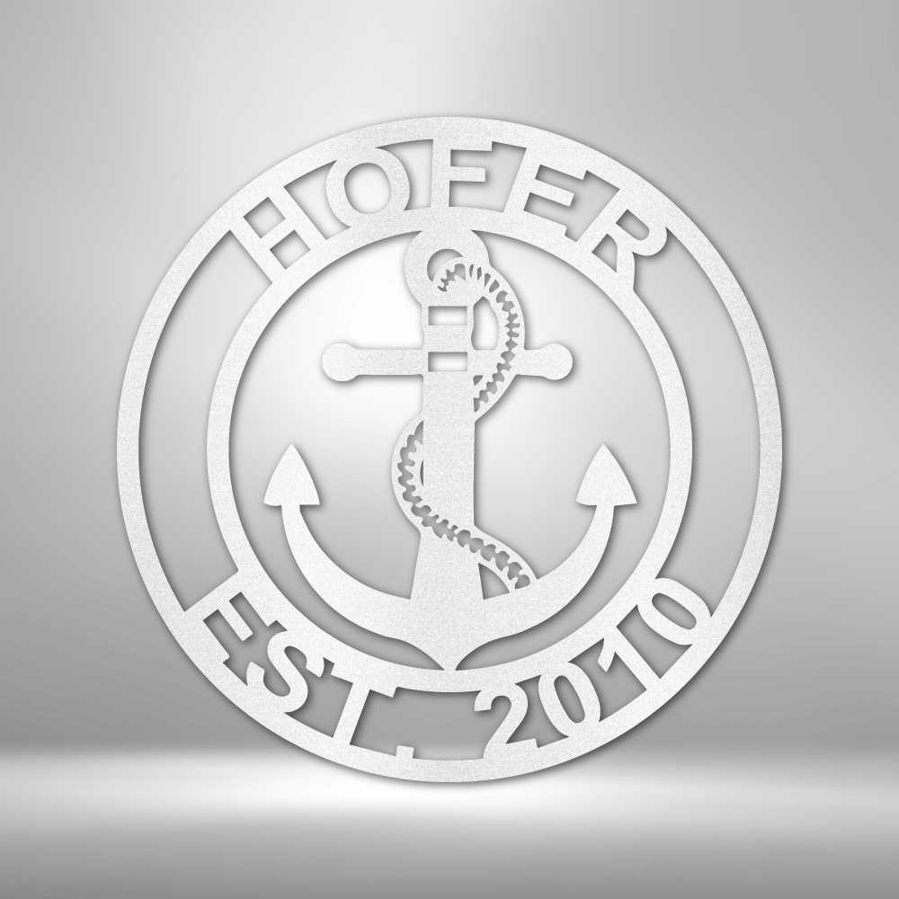 Anchor Family Name Personalized - Steel Sign - Throttle Society